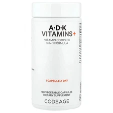 A, D, K Vitamins+, 180 Vegetable Capsules