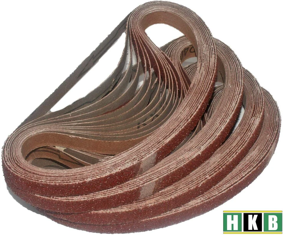 HKB® 48 X HKB Gewebe-Schleifbänder, 13 x 457mm, Powerfeile B&D K40-60-80-120-180-240