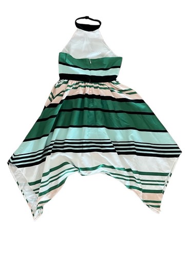 Anthropologie Troubadour Candymint (Green/Light Blue) Halter Dress - Size 6 P - Picture 3 of 7