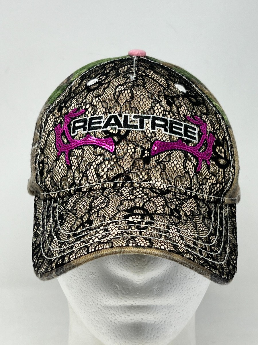 『最安値』『希少』b.eautiful pink tree camo cap REALTREE Womens Pink Camo Hat Geometric Rhinestone Hunting