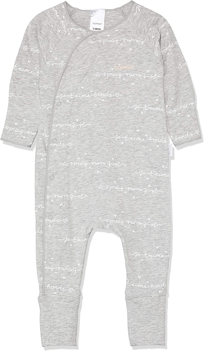 Bonds Baby Newbies Cozysuit, Je T'Aime Bonds New Grey Marle, 000