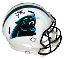 DJ MOORE SIGNED CAROLINA PANTHERS FLAT WHITE FULL SIZE SPEED HELMET JSA