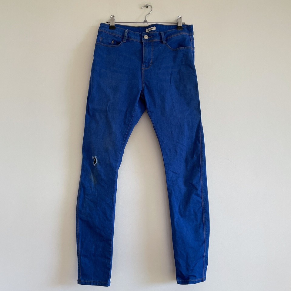 Re:skinny Blue Jeans Distressed Stretchy Comfy Size 12