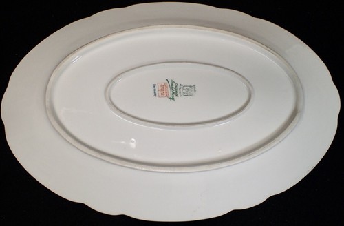 Schumann Bavaria Germany ORIGINAL BRIDAL ROSE Large 15 1/2" Oval Serving Platter - Picture 6 of 11