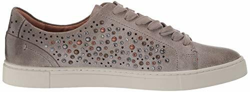 Frye Women's Sz 7.5 Ivy Deco Stud Low Lace Beige Leather Sneaker NIB - Picture 2 of 9