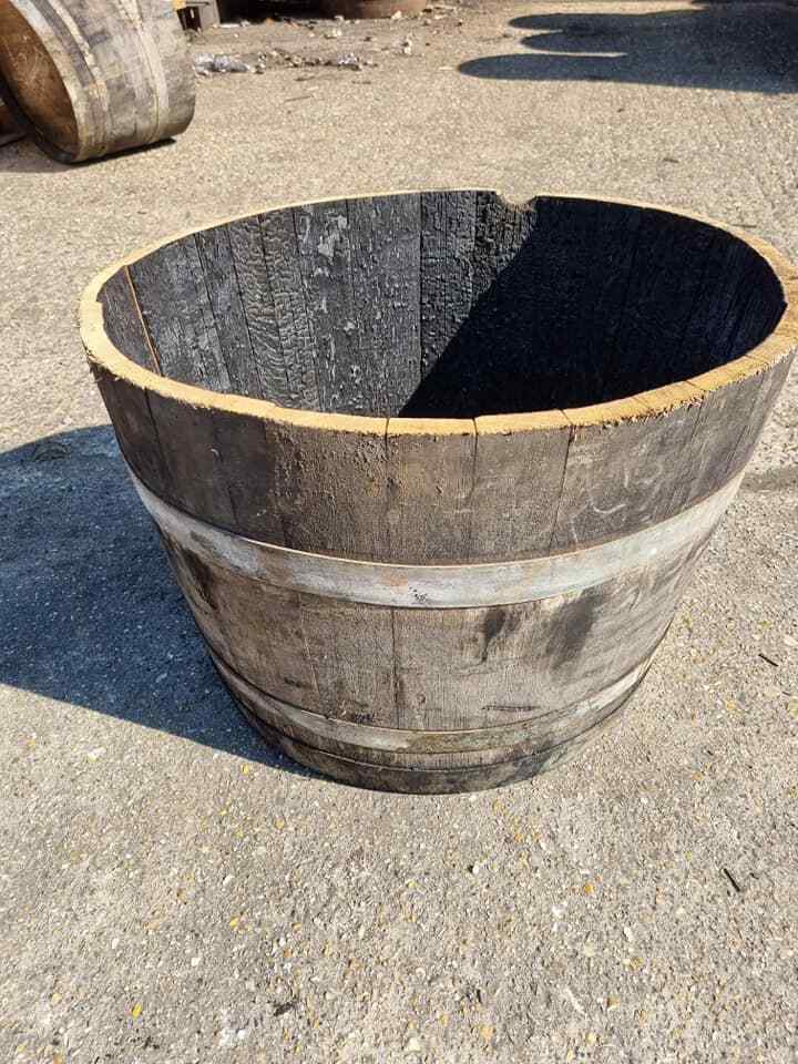 Genuine Large Half Oak Wine Barrel Planter Flower Tree Veg Pots Garden ...