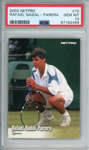 2003 Netpro Tennis Rafael Nadal-Parera 70 Rookie PSA 10 Gem Mint RC GOAT