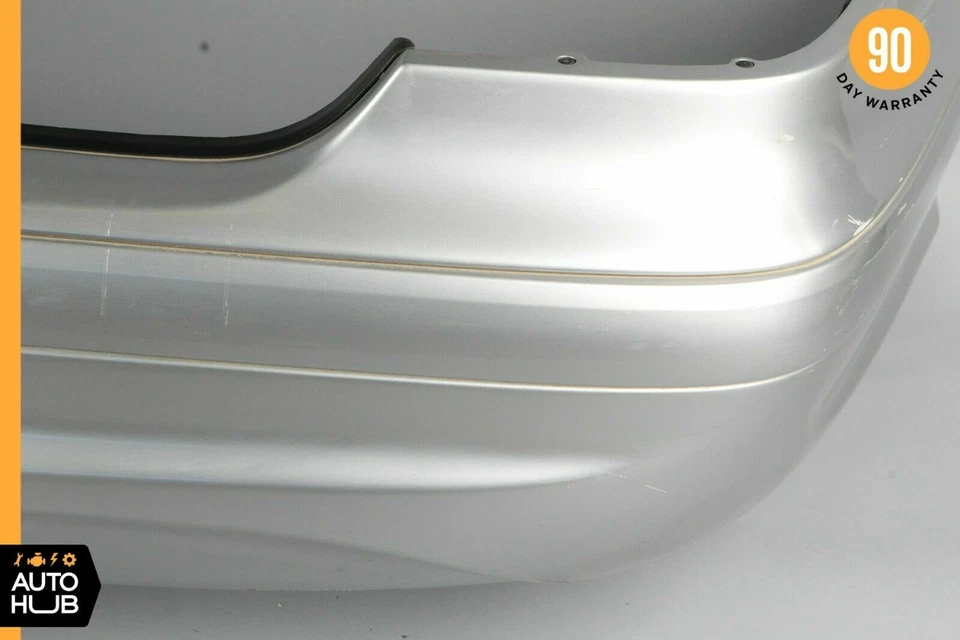 98-03 Mercedes W208 CLK430 CLK55 AMG Conjunto de cubierta de parachoques trasero deportivo plateado OEM Foto 3 de 4