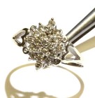 14k white gold .42ct SI2 I1 I diamond cluster ring 3.3g ladies unique size 7.5 — photo 3