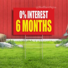 INTEREST 0% 6 MONTHS Advertising Yard Sign Loan Insurance Bank Cash