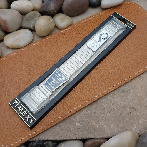 Timex Stainless Steel 18mm 19mm Classic Stretch Unused 1970s Vintage Watch Band - Picture 2 of 8
