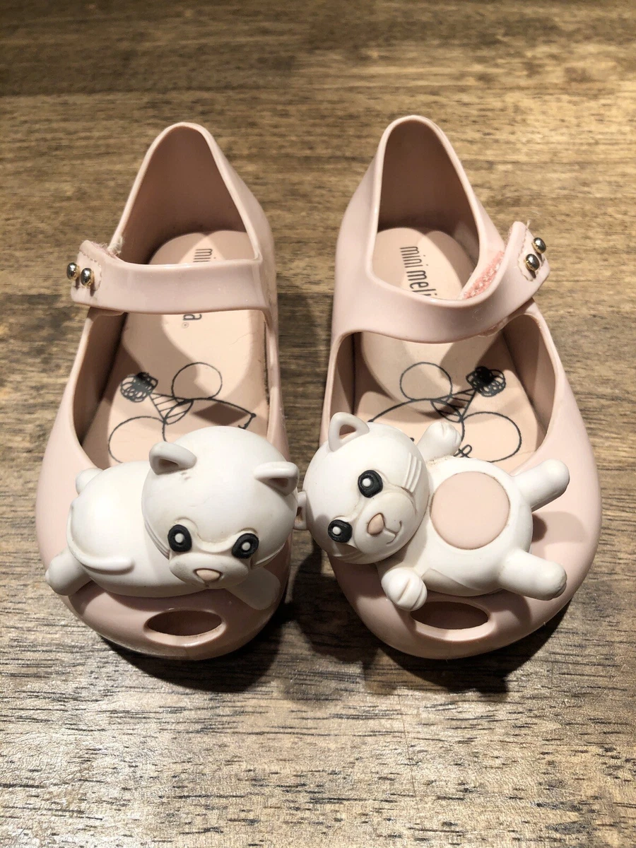 Mini Melissa Cat Shoes Pink Size 7 Toddler Girls Authentic