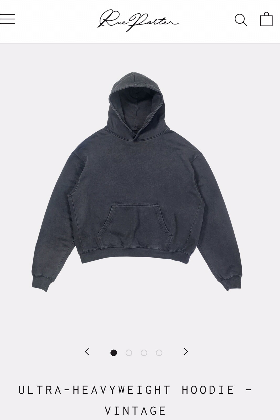 ❤️Rue Porter Ultra Heavyweight Hoodie Hooded Vintage Black Small | eBay