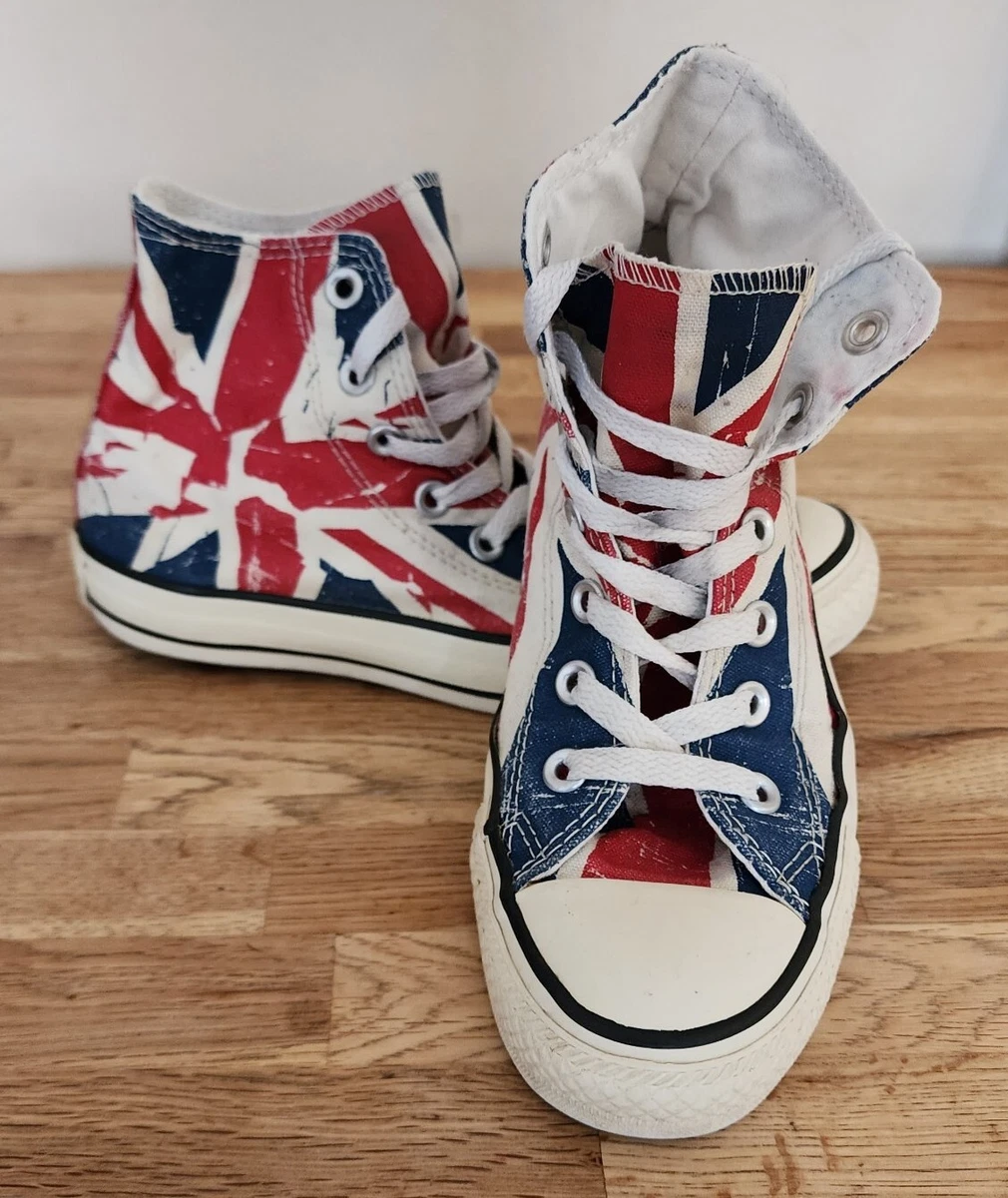 Converse Unisex White All Star Low Union Jack Chili Pepper UK 4 EU