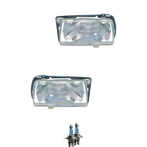 Halogen Scheinwerfer Frontscheinwerfer Set H4 FüR VW Jetta II Inklusive Lampen-image