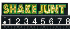 Shake Junt Sticker 8 in x 1.6 in Green/Yellow/Black Skateboard Decal