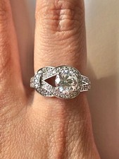 Lovely 1.25 Carat Round Clear CZ Infinity Knot Style 925 Silver Ring Size 7