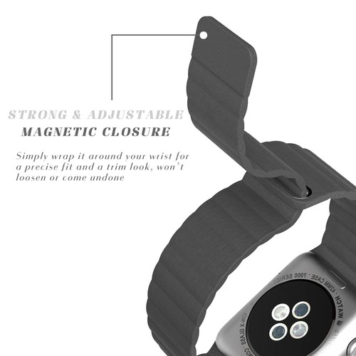 Magnetic Leather Loop Strap Apple Watch Band for iWatch Series 9 8 7 6 5 4 3 2 - Picture 16 of 36