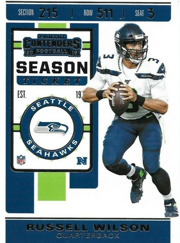 2019 Panini Contenders Football Season Ticket #90 Russell Wilson Seahawks