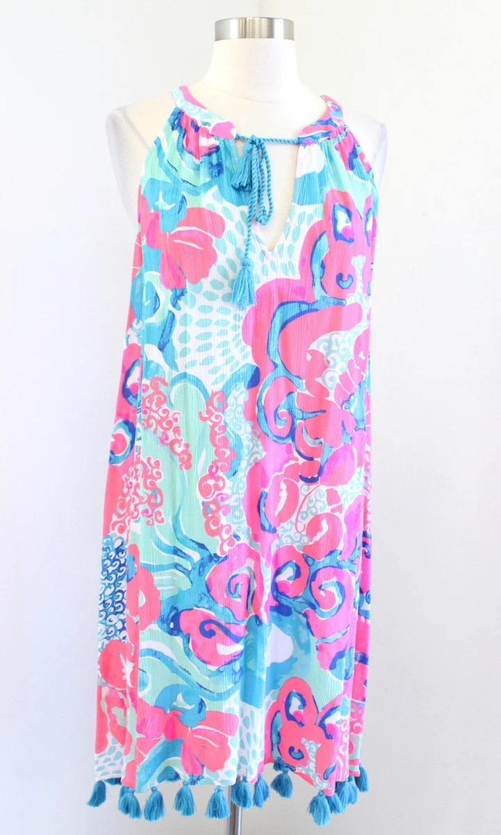 NWT Lilly Pulitzer Roxi Im So Jelly Coral Reef Dress Size S Tassel