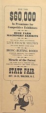 State Fair Raleigh North Carolina Livestock Rodeo Machines Vintage Print Ad 1963