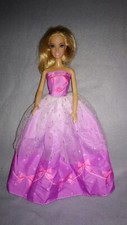 Barbie Puppen Kleid Lila Schleifen Prinzessin Ballkleid Happy Birthday #44