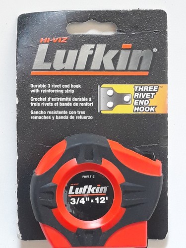 Lufkin PHV1312 Power Return Tape, 3/4-Inch by 12-Feet, Hi-Viz Orange