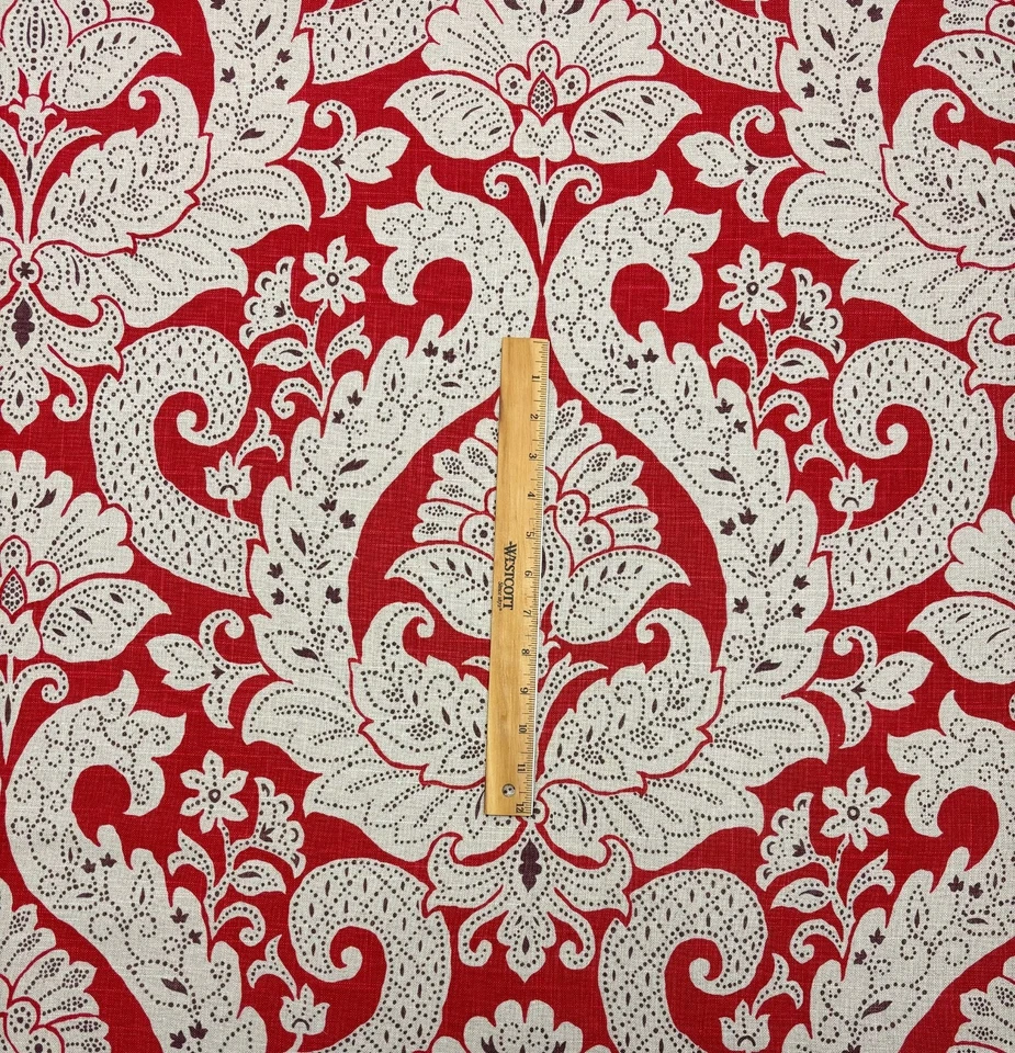SUBURBAN HOME BETSY ROJO FLORAL ENREJADO DAMASCO TELA MULTIUSOS POR YARDA 54"W Foto 4 de 4