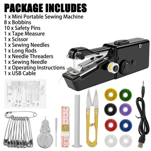 Mini DIY Portable Sewing Machine Tailor Stitch Handheld Cordless For Home Travel - Picture 4 of 12