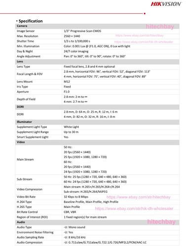 Hikvision DS-2CD1047G2-LUF 4MP ColorVu IP Bullet Camera Built-in Mic PoE Network - Picture 5 of 7