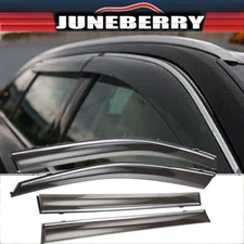 For Toyota Highlander 2014-2019 Chrome Clip-On Window Visors Rain/Sun Vent Shade