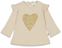 La Shirt Aus Bio Bw Ripp Jersey In Natur Beige Mit Herz Print Von Feetje