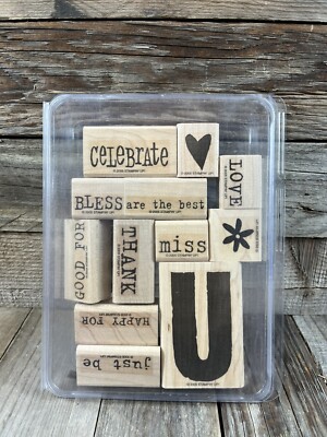 Stampin' Up - All About U rubber stamp set. Celebrate, Bless U, Thank u and more