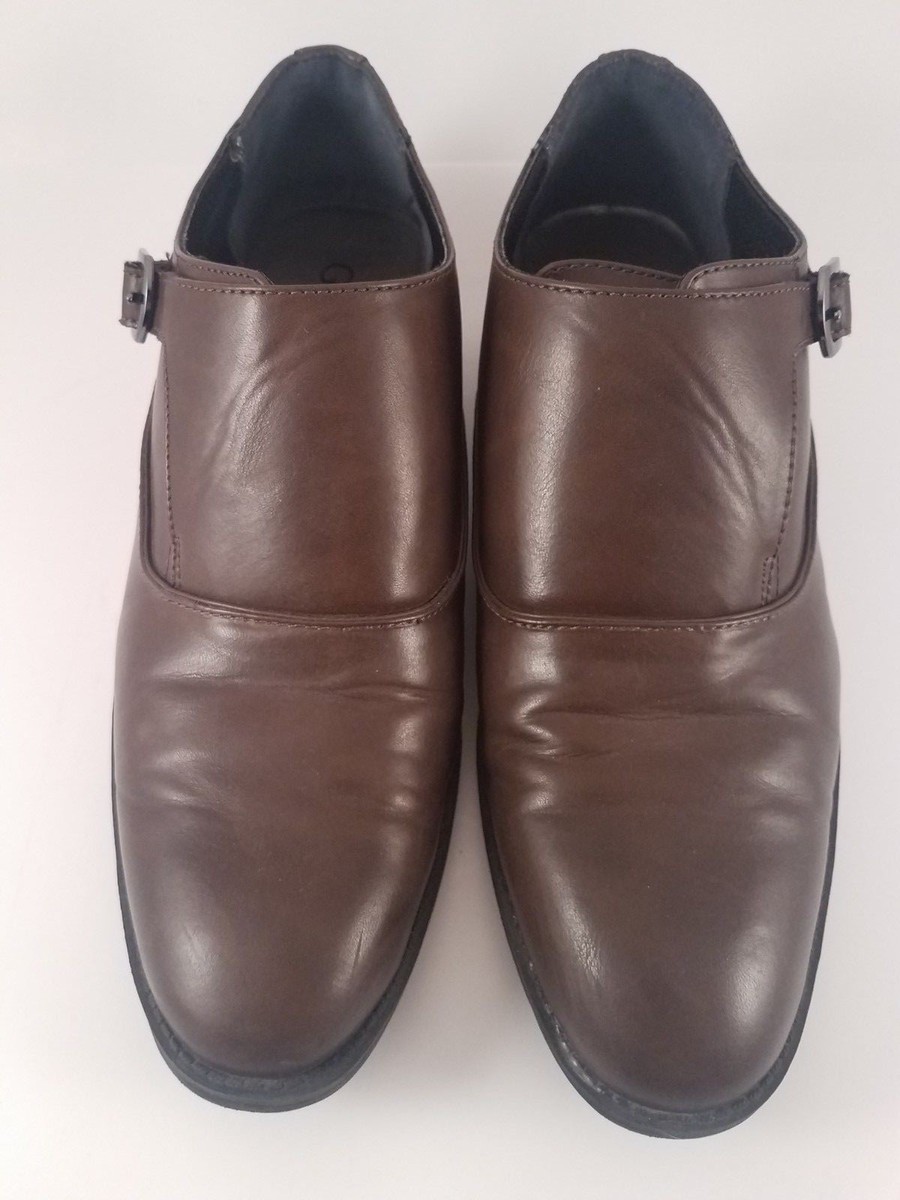 Guess Brown Slip-On, Faux-Leather Dress Loafers with Silver  display picture 2