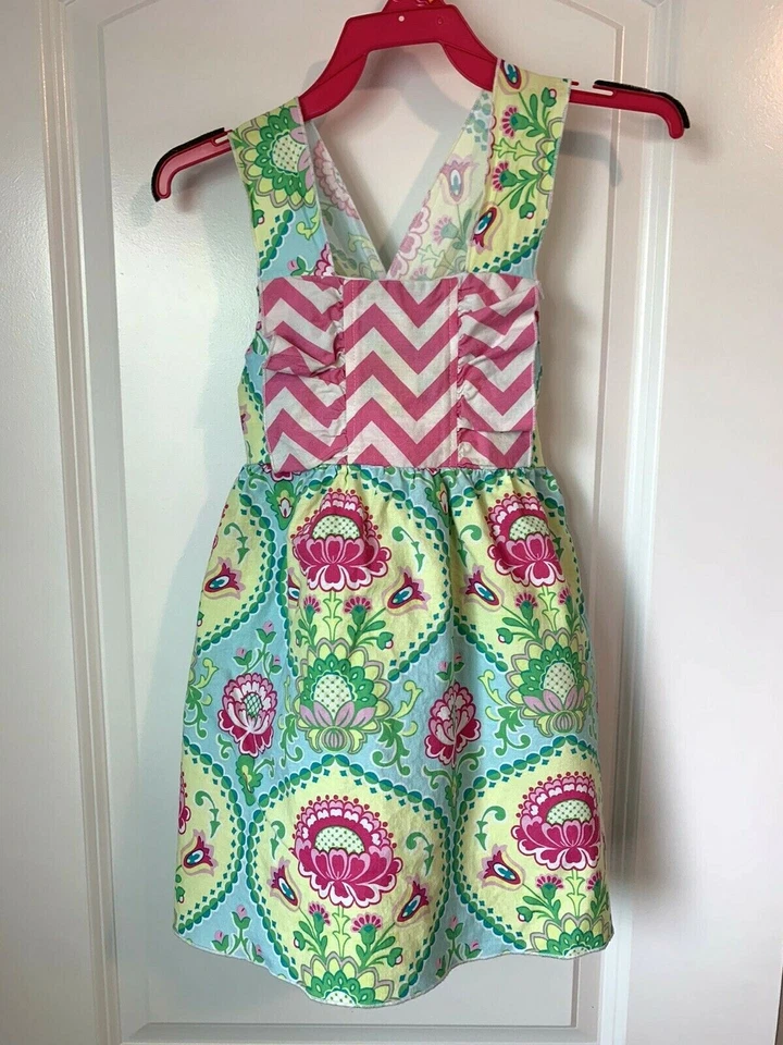 Niñas Talla 6 Lolly Wolly Doodle Boutique "X" Espalda Sol Vestido Verano   Foto 2 de 4