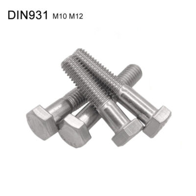 2/10 / 100PCS  M10 / M12 Sechskantschraube DIN931 verzinkt - Hex Head Cap Screw
