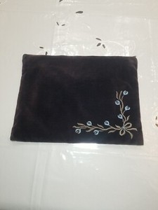 Vintage Antique Embroidered Purple Velvet Tallit Prayer Shawl Bag 13"x10"