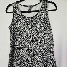 Nanette Lepore Leopard Print Lace Trimmed Tank Top M