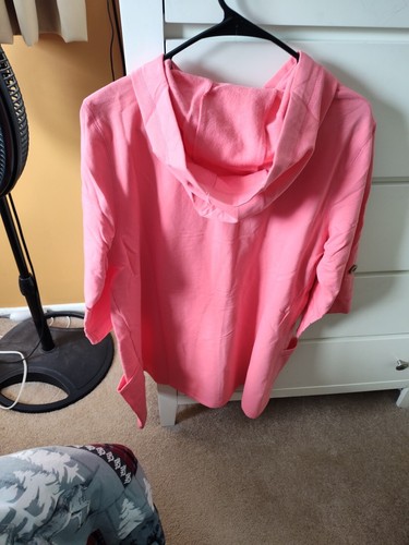WOMENS SUSAN GRAVER BRUSH FRENCH TERRY HOODIE WITH SIDE POCKETS MELON COLOR SIZE - Picture 13 of 13
