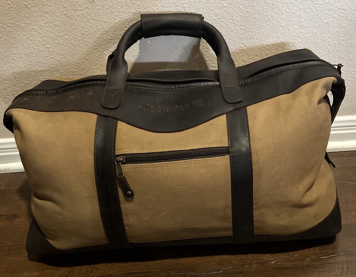 キャンバス Canyon Outback Jeffries Leather Canvas Duffle Bag 21x12x9 | eBay