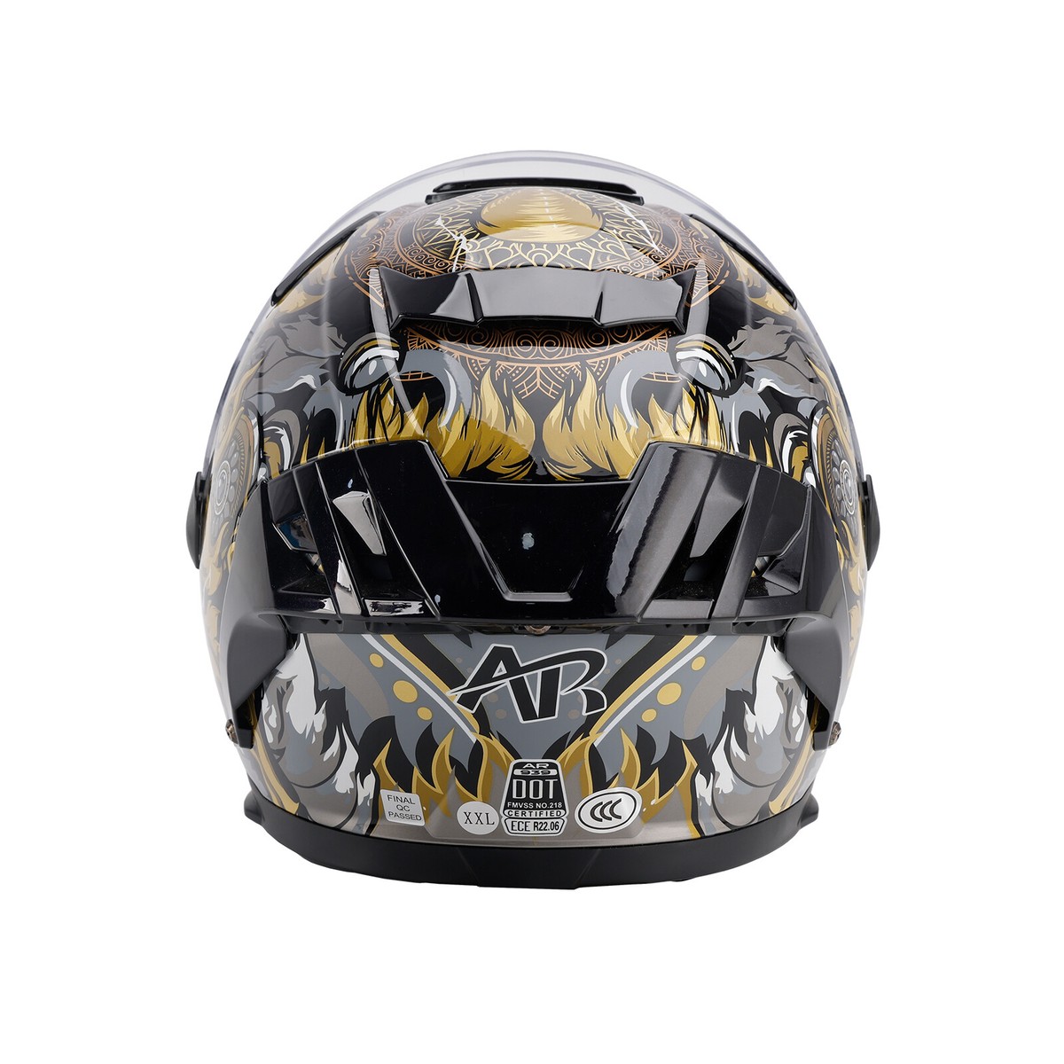 DOT Motorcycle Helmet Adult Street Full Face Black gold L | eBay