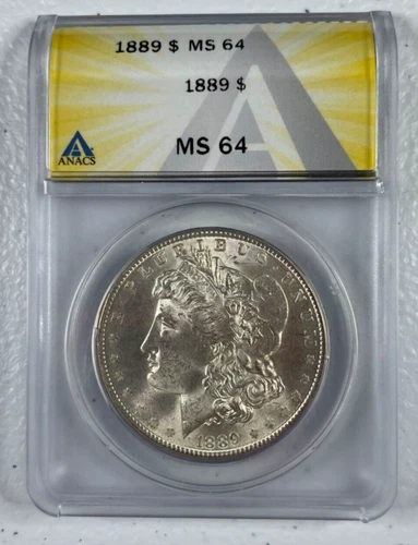 1889  US Morgan Silver Dollar,  MS64 by ANACS,  a SUPERB looking coin!!