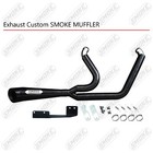 Black Custom Exhaust Pipe System 2 into 1 fit 1999 2016 Harley Davidson Dyna