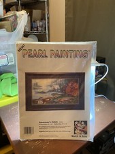 Pearl Painting Fabric Kit Fisherman's Catch Lake Cabin 10263 Candamar Designs