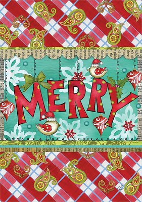 MERRY - MINI GARDEN FLAG - BRAND NEW 12x18 CHRISTMAS 0094