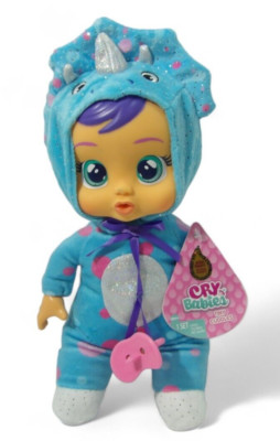 Cry Babies Tiny Cuddles 10'' Baby Doll - Tina Triceratops Costume NWT