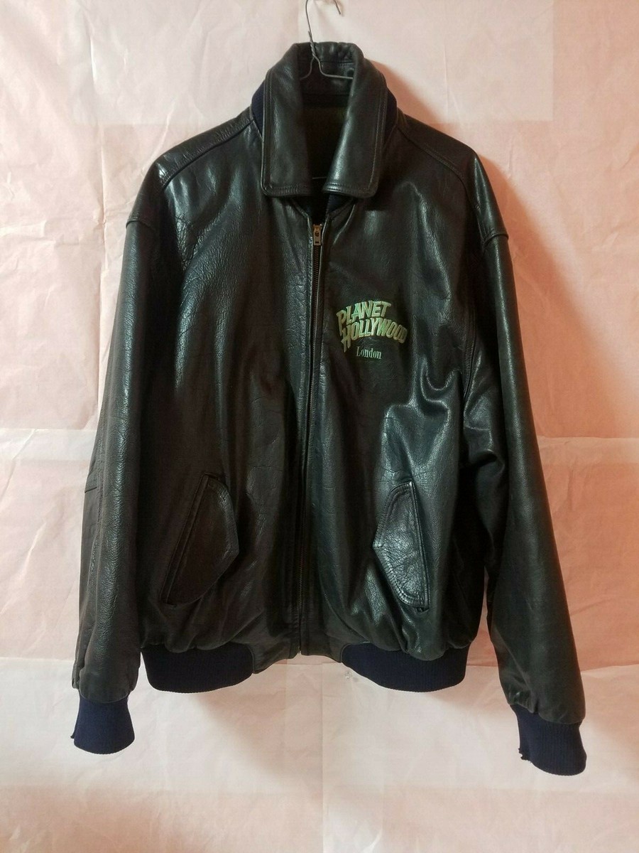 PLANET HOLLYWOOD LONDON REVERSIBLE LEATHER JACKET Extra