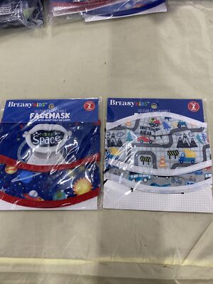 Lot Of 2 Pkgs(4)Kids Face Mask Covering  Space & Construction   NIP