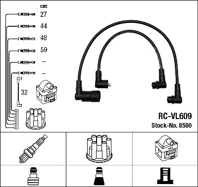 8500 NGK Ignition Cable Kit for VOLVO