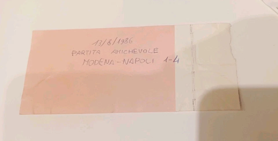 Modena- Napoli biglietto Ticket Stadio Calcio Amichevole 1986 Gol Maradona - Immagine 2 di 2